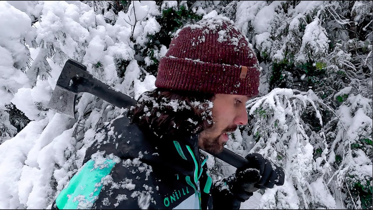 Solo Night in a Lean-To Shelter - Winter Camping Alone