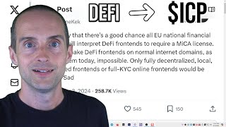 All Crypto DeFi in EU may be forced to move to Internet Computer Protocol ICP by Jerry Banfield Crypto 6,660 views 1 month ago 5 minutes, 1 second