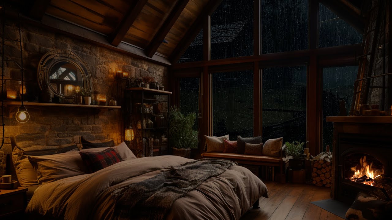 Rain Sounds For Sleeping - Rainy Night in Cozy Bedroom Ambience ...