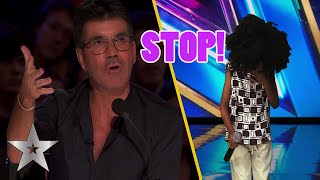 Simon Cowell STOPS 8 Year Old  Girl Mid Performance! What She Does Next ? | BGT 2024