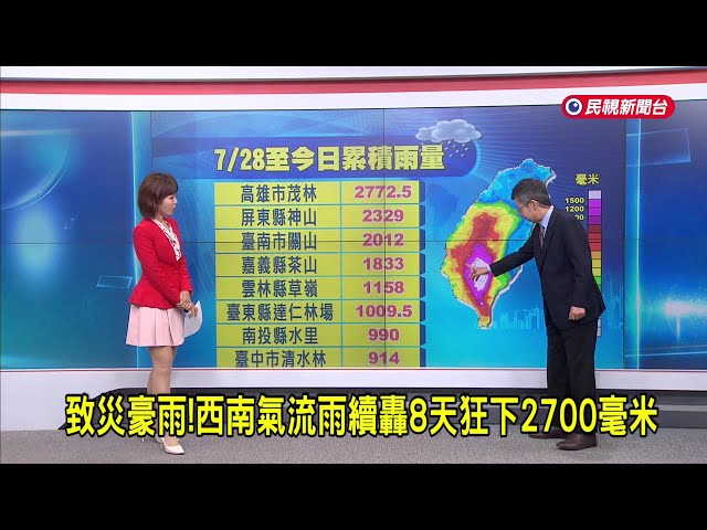 2025/8/4【早安嘉芬】致災豪雨！ 西南氣流雨續轟8天狂下2700毫米－民視新聞