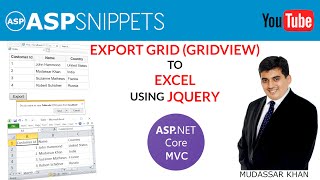 Export Grid (GridView) to Excel using jQuery in ASP.Net Core MVC