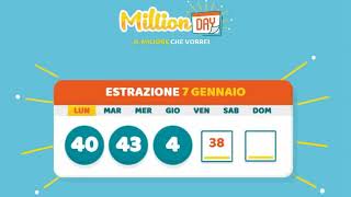 Estrazione MillionDAY 7 Gennaio 2019