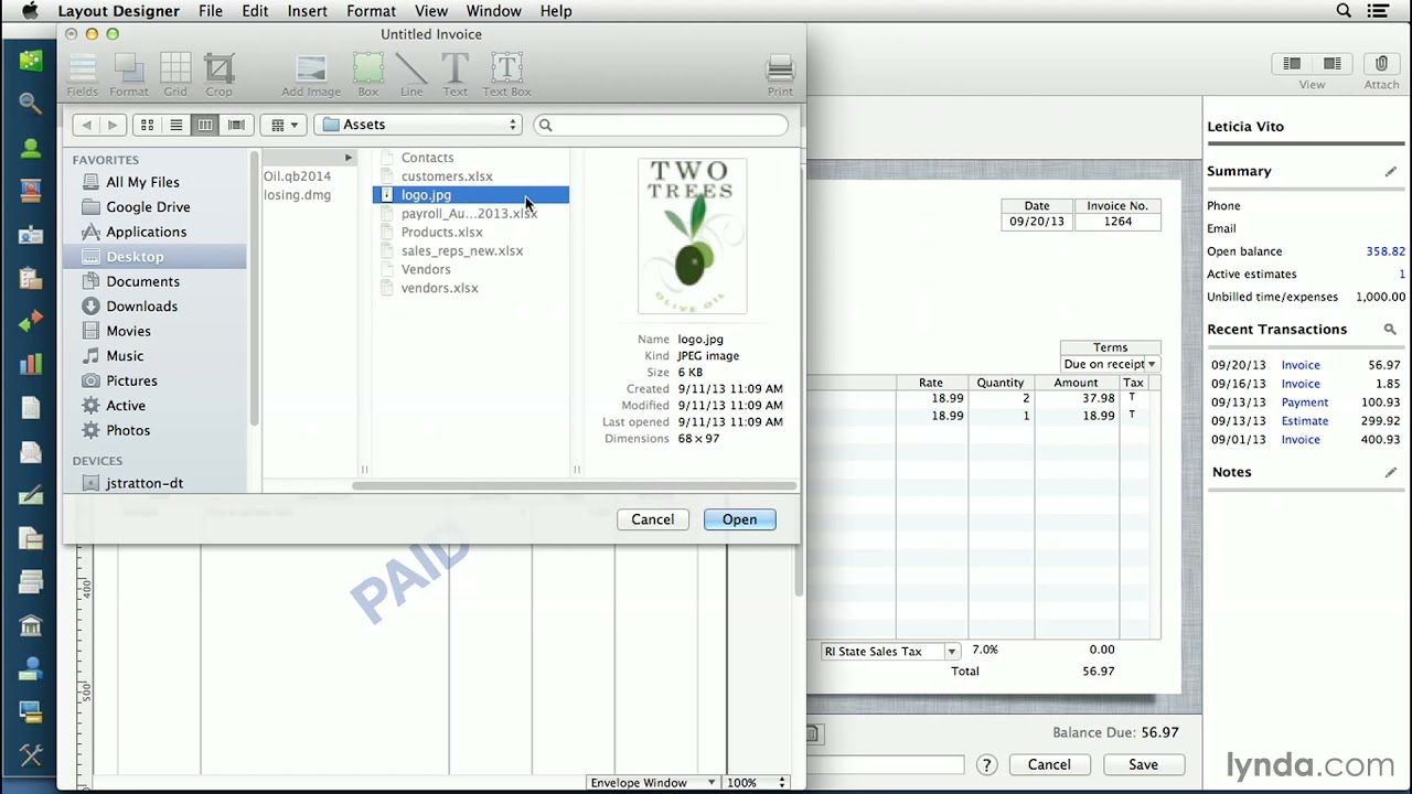 QuickBooks for Mac Tutorial - Customizing invoices and forms For How To Edit Quickbooks Invoice Template