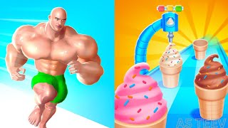 Muscle Rush - Smash Running vs Ice Cream Stack Part- 1 Which Game Do You Like Gameplay (Android iOS) screenshot 1
