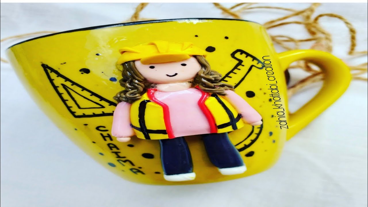 تزيين كأس بعجينة السيراميك : الطريقة الصحيحة لإلصاق عجينة السيراميك على الكأس