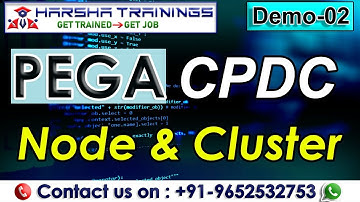 Pega CPDC Demo 02 | Introduction to Node & Cluster | Pega CPDC Training | Harsha Trainings