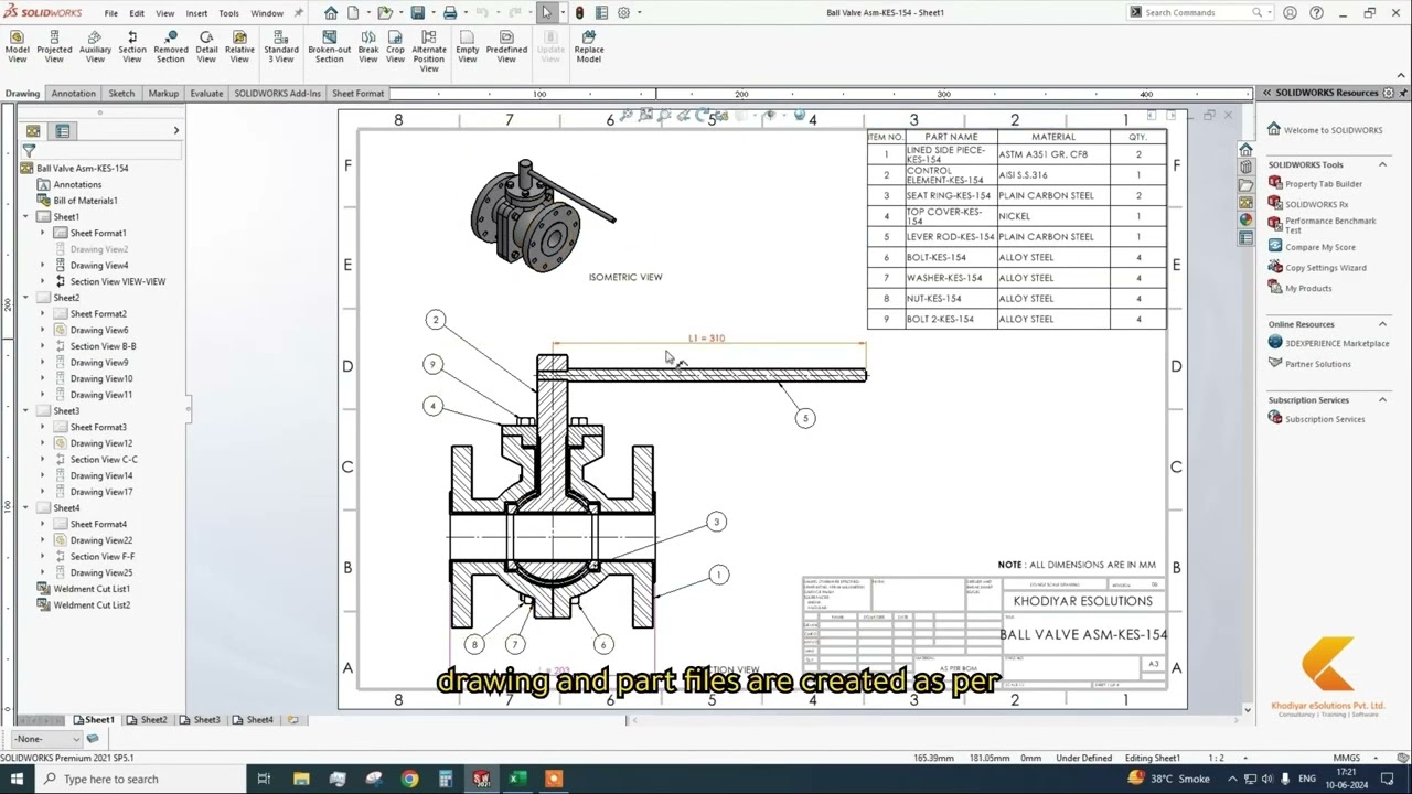 Design Automation – Ball Valve Assembly #ballvalve #designautomation #services #solidworkstutorial