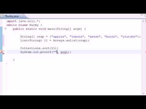 Intermediate Java Tutorial   9   Collections Method sort