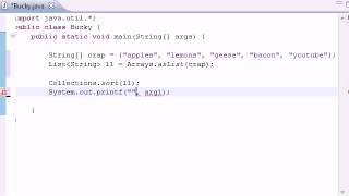 Intermediate Java Tutorial   9   Collections Method sort