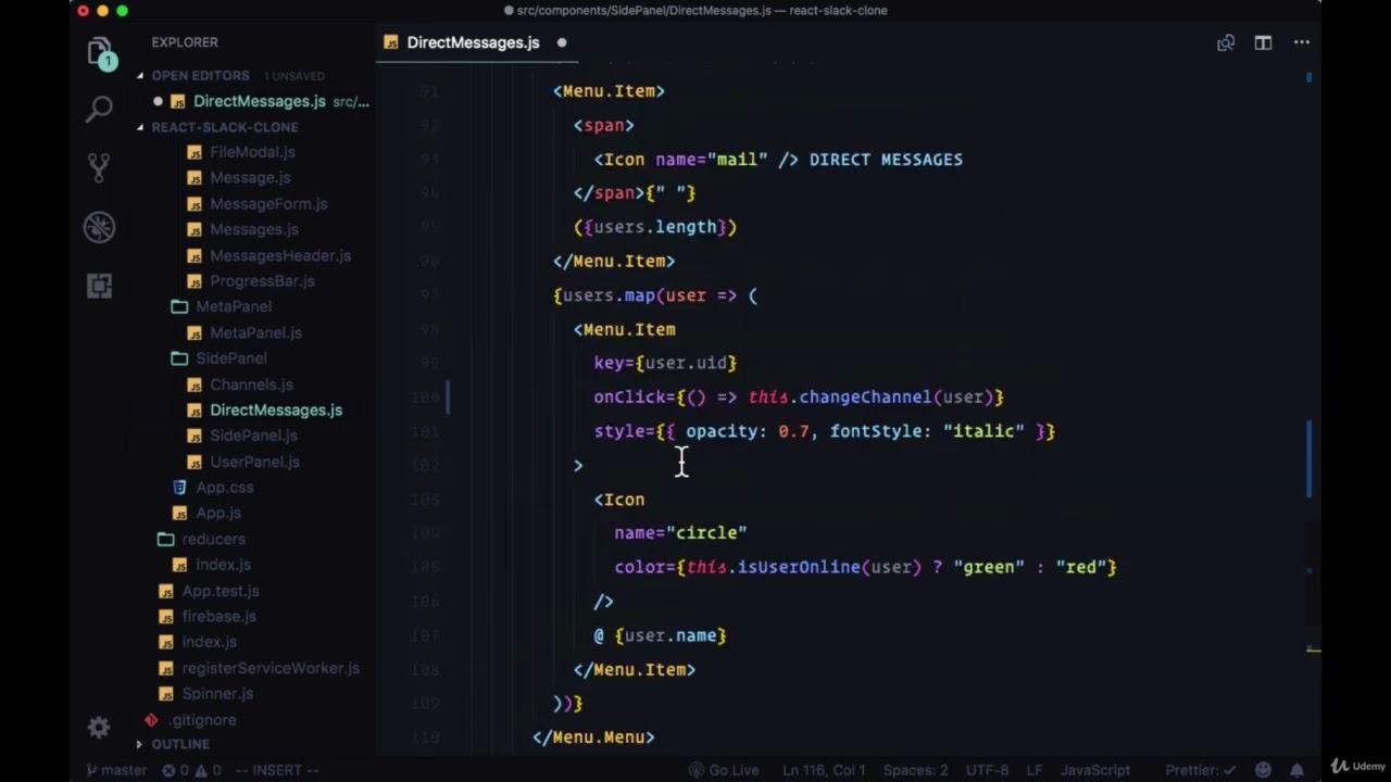 Sending Messages to Users - Put Direct Message Channel Data in Global State, Set as Private Channels