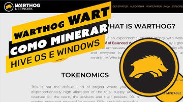 ⛏️💰 COMO MINERAR A MOEDA WARTHOG (WART) - PASSO A PASSO - HIVEOS E WINDOWS