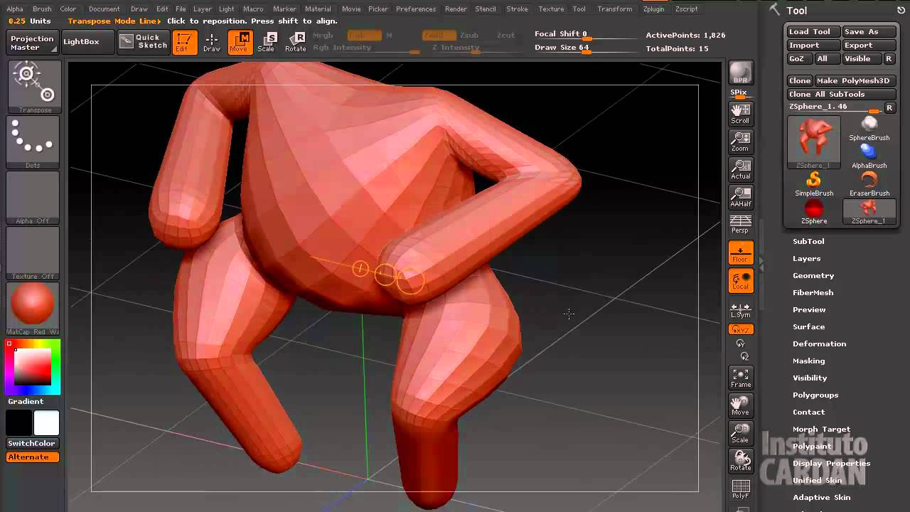 delete zsphere in zbrush