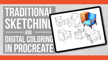 Traditional sketching and digital rendering in Procreate
