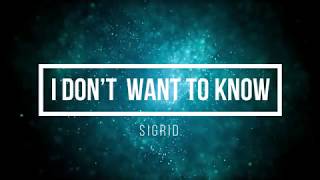 I Don't Want To Know//Sigrid subtitulada en español