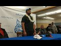 Oakland High Football Player Siale Liku announces where he will play ball and study next year.