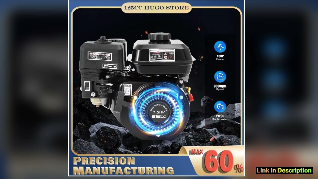 GX160170F 75HP 212cc Gas Engine 4Stroke Gasoline Engine Single Cylinder OHV MultiUse Gasoline