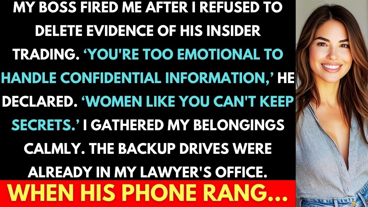 My Boss Fired Me After I Refused To Delete Evidence Of His Insider Trading; When His Phone Rang...