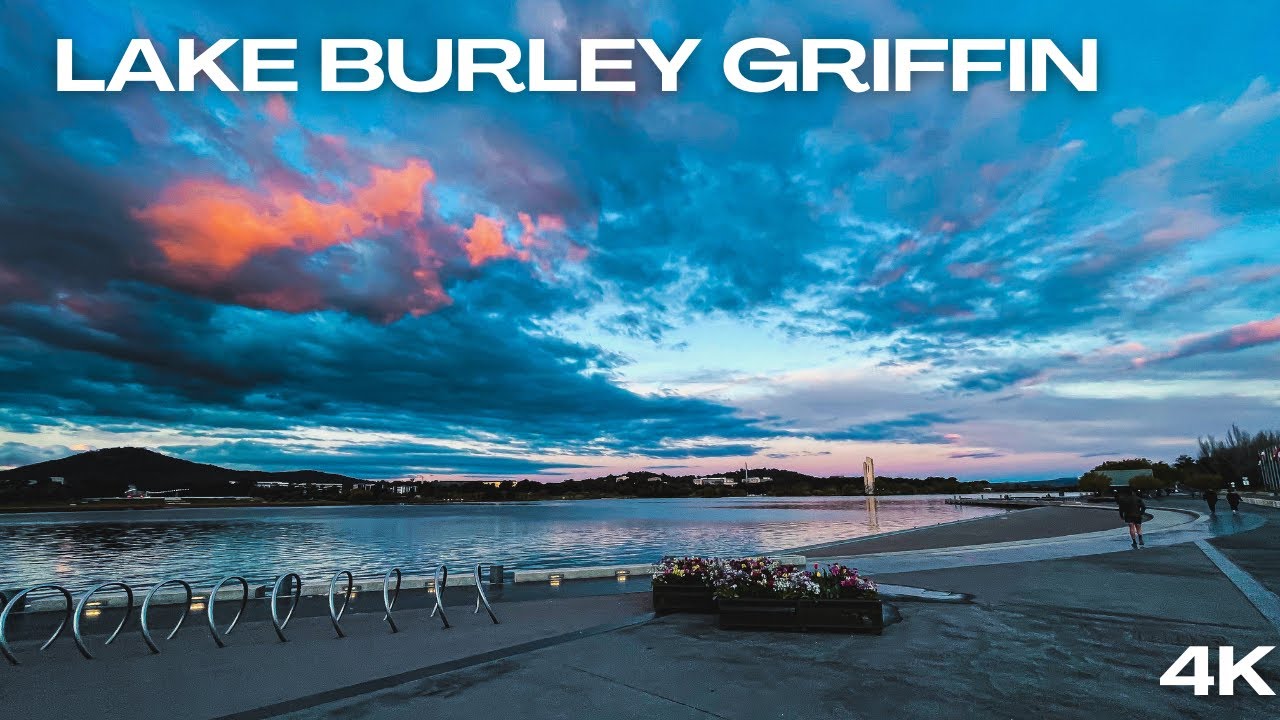 [4K] Relaxing Binaural Rain Sounds Lake Burley Griffin Walk Soothing