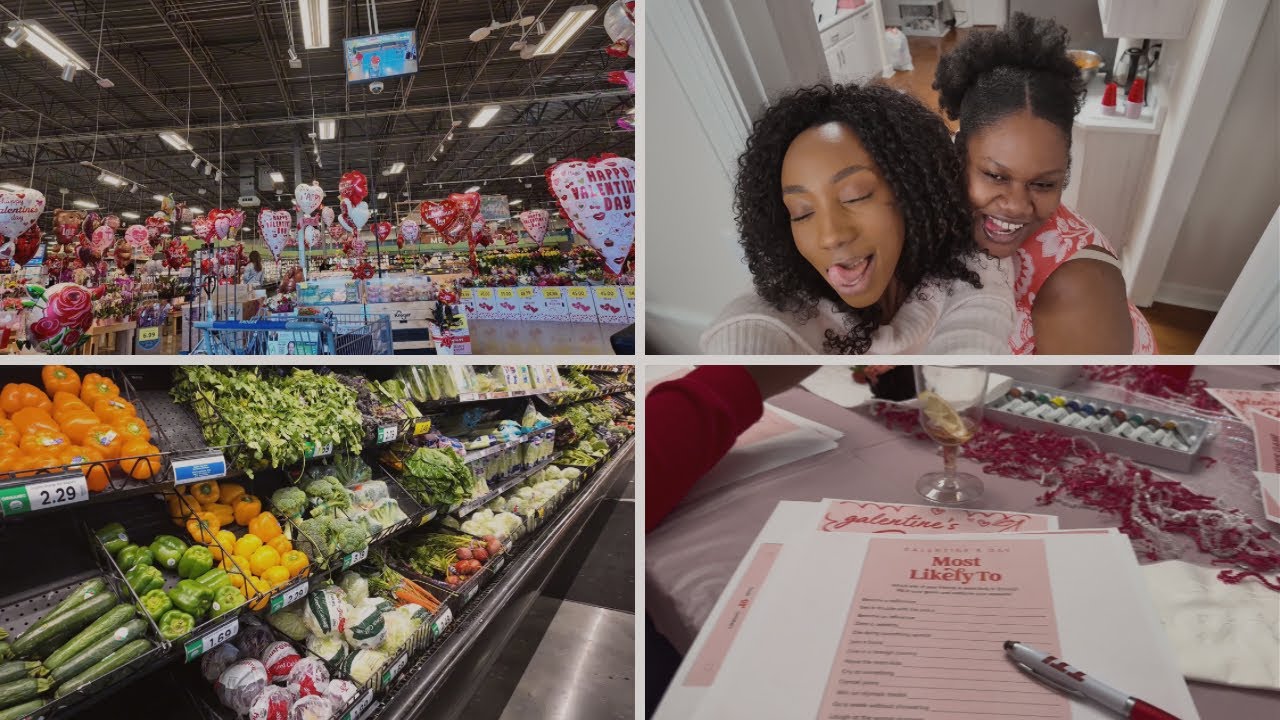 Girls Night In 💗 | Galentine’s Shopping, Cooking & Setup