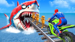 SPIDER-MAN against TUNG TUNG TUNG SAHUR on Motorcycle in RAINBOW SPIDERS BRIDGE | GTA MULTIVERSE