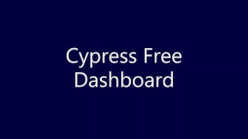 Sorry Cypress Free Dashboard - Test Results with Own Storage infrastructure within On Premise