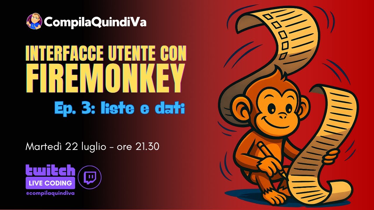 INTERFACCE UTENTE CON FIREMONKEY 🐒 - Episodio 3: liste e dati - 🧑‍💻 Live Coding