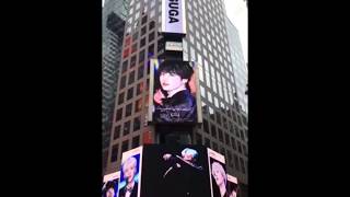 180308 BTS Yoongi Birthday Ad at Time Square Billboard