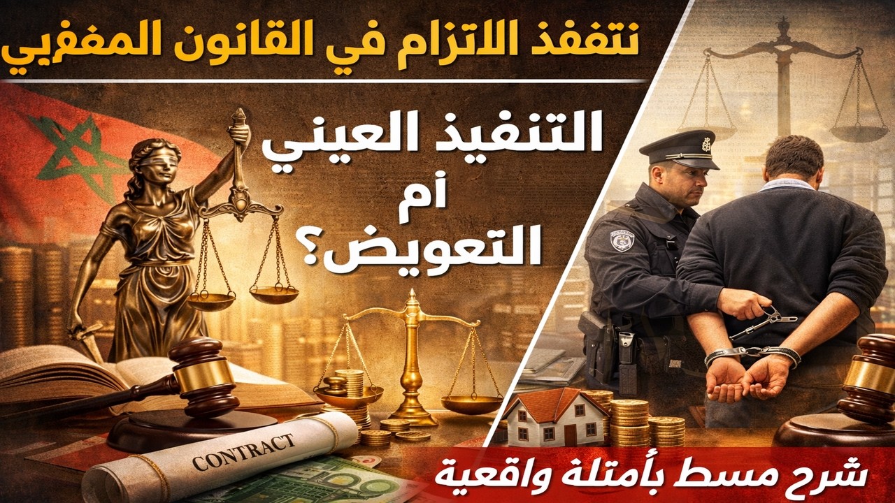 تنفيذ الالتزام في القانون المغربي: التنفيذ العيني أم التعويض؟ شرح مبسط بأمثلة واقعية-القانون المدني-