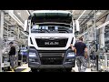 Manufacturing man trucks  production heavy goods vehicles