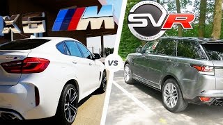 BMW X6 M vs Range Rover Sport SVR Acceleration POV Autobahn Top Speed & Exhaust Sound