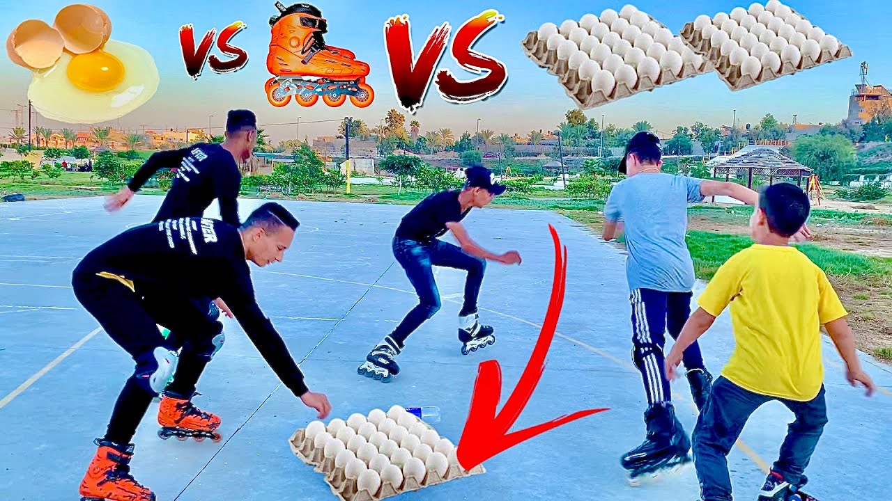 تحدي اركض قبل ما تنضرب بالبيض مع فريق سكيت أحمد عمار وسمير سلطان