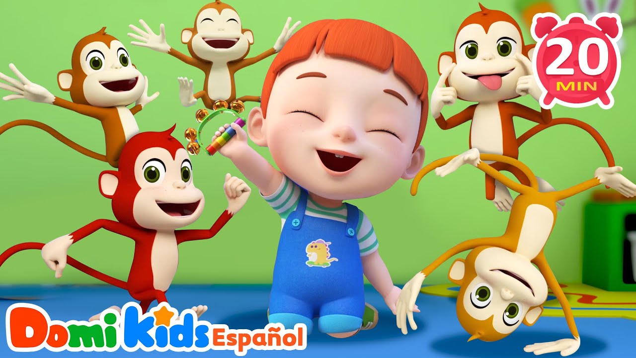 Colección de Canciones de Animales | Cinco Monitos🐵 | Canciones Infantiles | Domi Kids en Español
