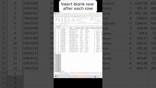 How to insert Blank row after every row. #excel #excelshortcuts #exceltricks #exceltips