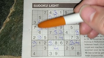 Light or Heavy? Hard to choose, Light Sudoku puzzle. (#385) 01-03-2020 part 1 of 2