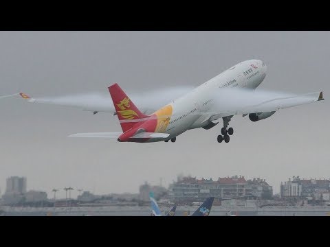 HEAVY CONDENSATION | Capital Airlines A330-200 Takeoff at Lisbon Airport