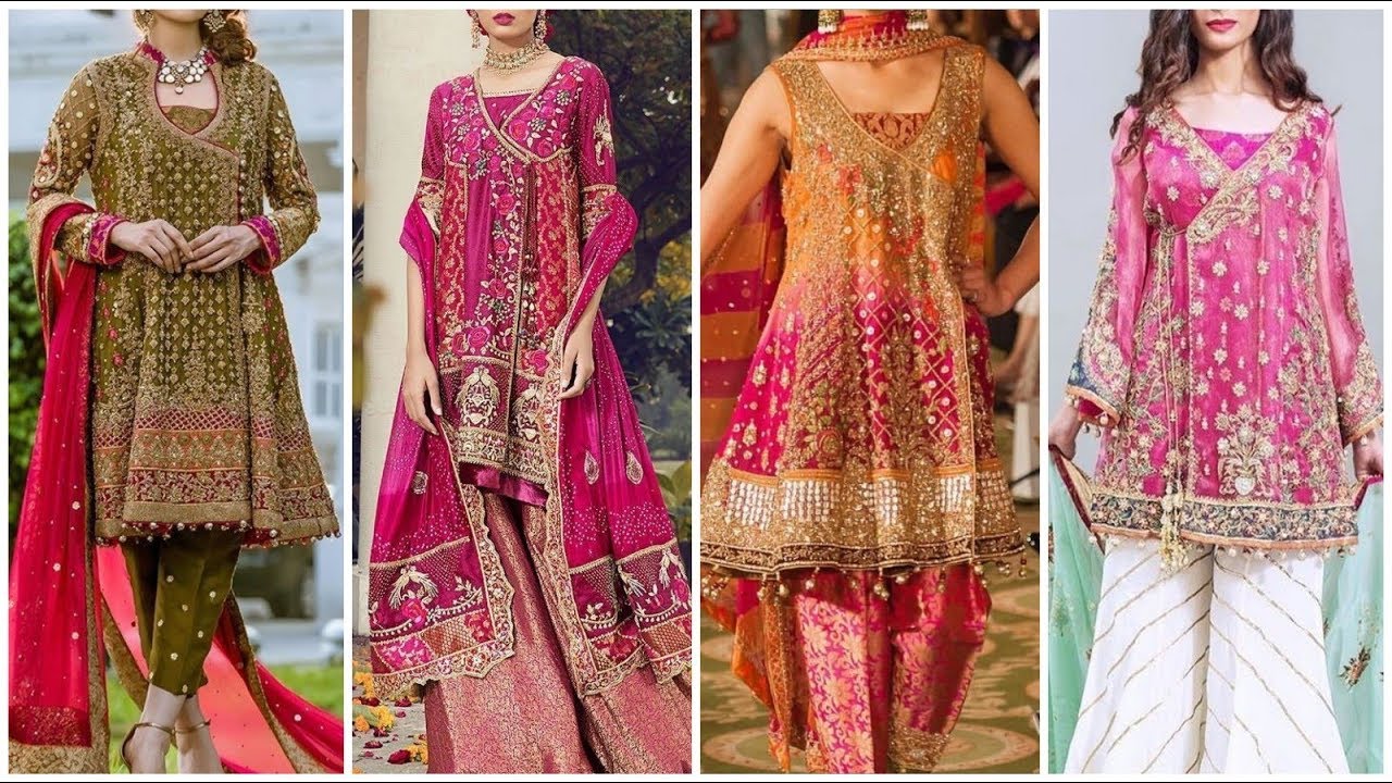 Pakistani gorgeous Angrakha dresses for bridal wear and party wear ...
