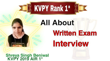 KVPY topper interview ||Personal experience of KVPY written test and interview | KVPY AIR 1 category