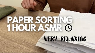 Paper Sorting 1 Hour ASMR / Very Relaxing (no talking)
