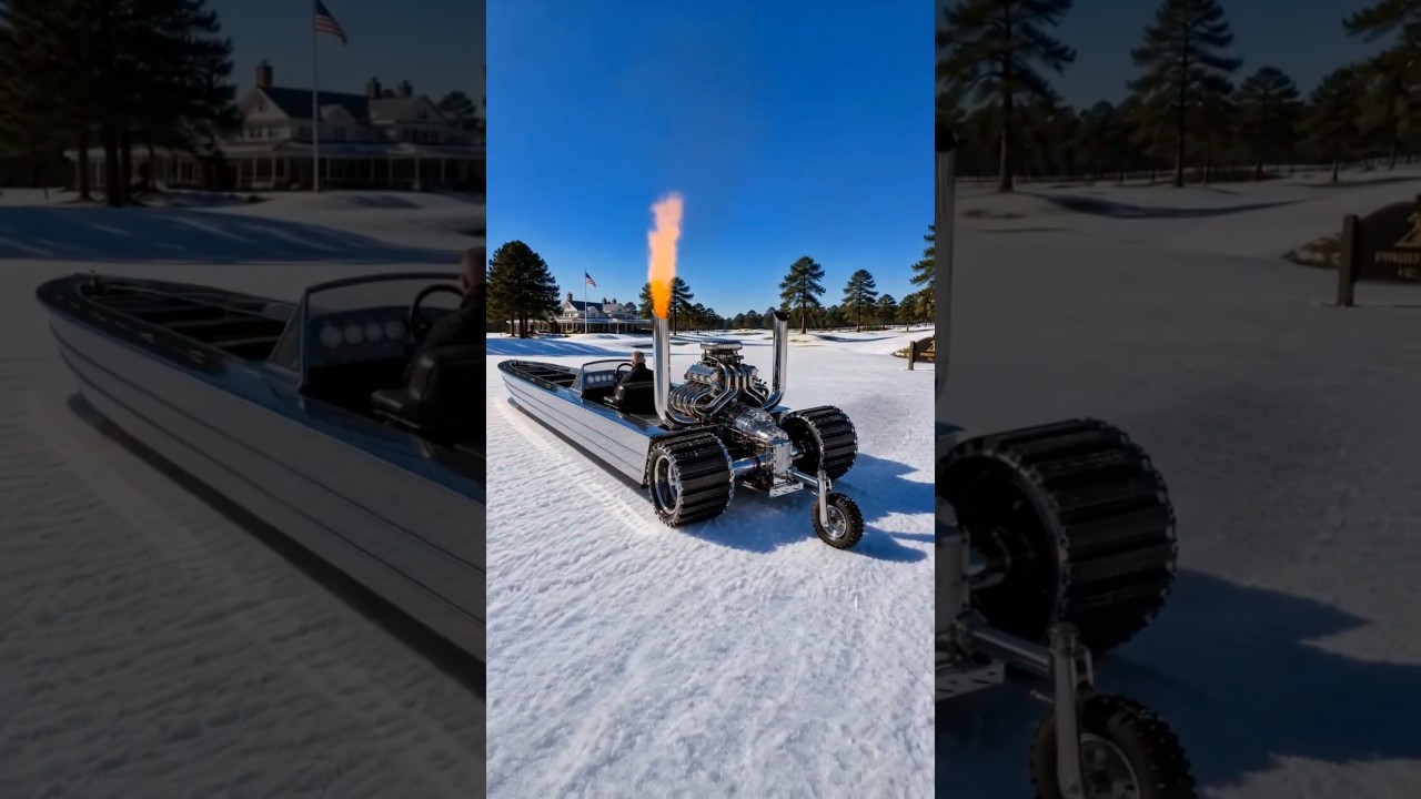 🚤Chrome-plated boat snowmobile with a V8 engine🔥😎