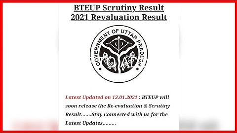BTEUP Polytechnic Diploma Scrutiny Re-evaluation Result 2021