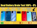 Realme Narzo 30A vs Poco M3 & M2 vs Tecno POVA vs Vivo Y31 vs IN Note 1 Battery Drain Test 100% - 0%