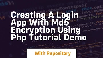 Creating a login app with md5 encryption using php tutorial demo