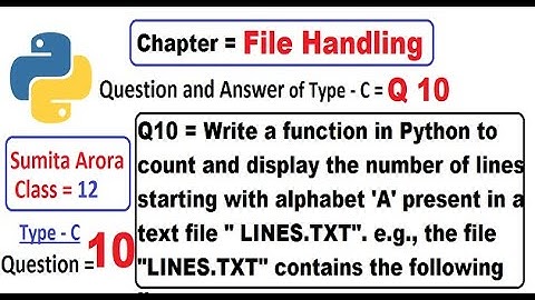Write a function in Python to count and display the number of lines starting with alphabet A present