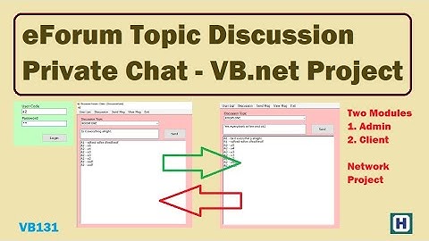 eForum Topic Discussion Project | Private Chat | VB.net C# Mini Major Final Year Project Demo VB131