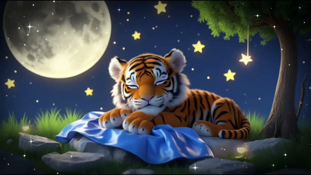 3 Hour Baby Sleep Music | Cute Animated Tiger Lullaby 🌙 Sweet Dreams