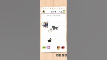Brain test level 135 , Brain out , Protect the sheep!