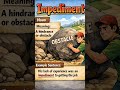 Impediment Meaning in English and Urdu | Vocabulary Word with Example