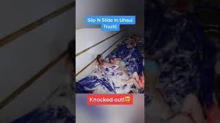 Slip N Slide In Moving Truck! *Knocked Out*