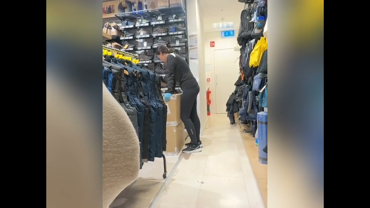 Curious Saleswoman Shocked Reaction to Grey Sweatpant Bulge | Social Experiment 